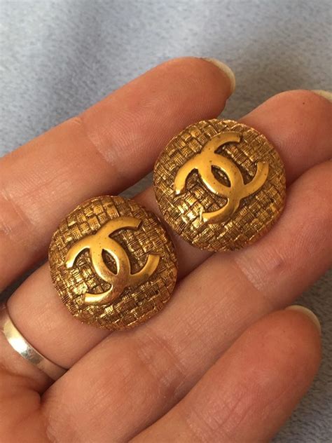 earring chanel logo|authentic Chanel earrings.